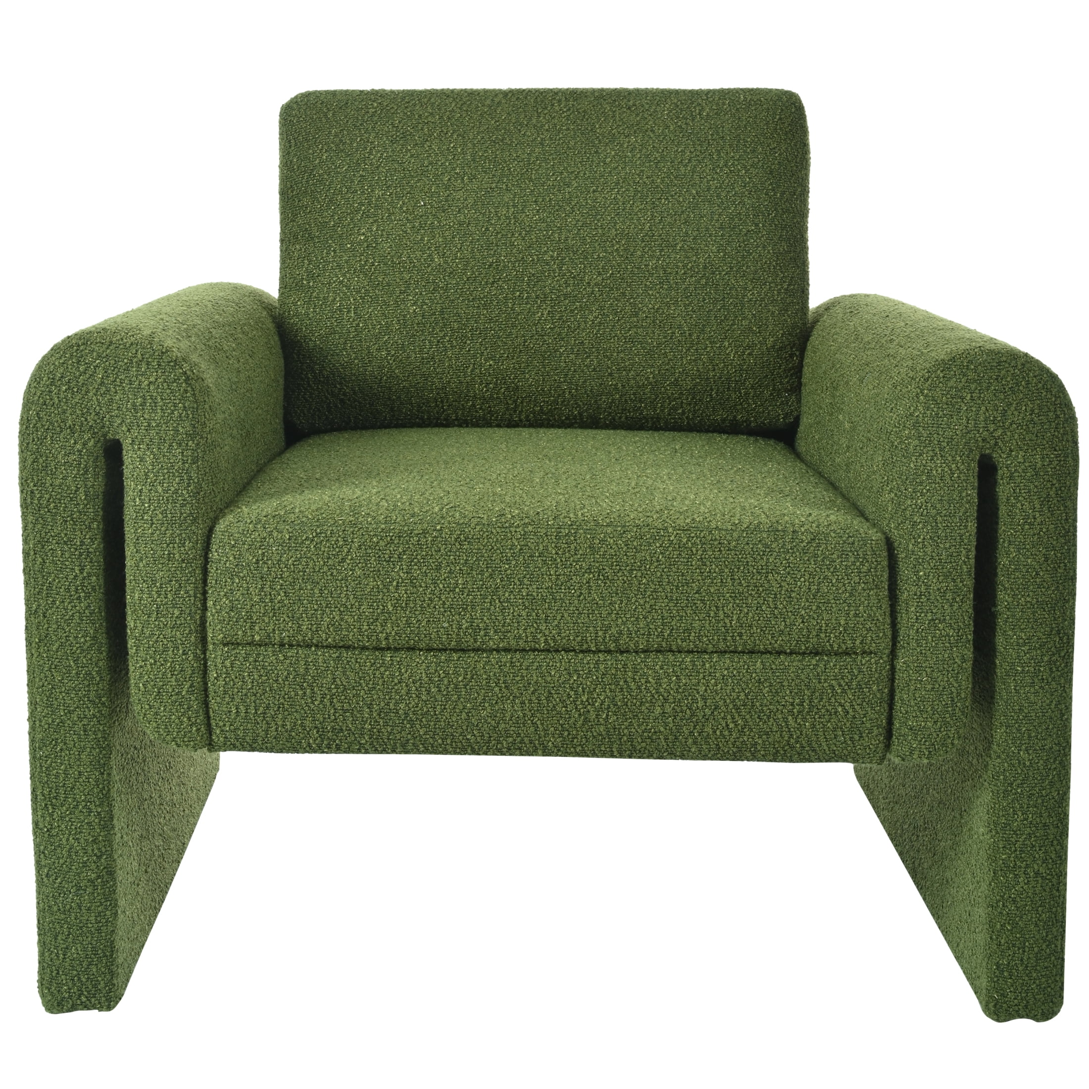 Christopher Knight Home Modern Bouclé Upholstered Accent Chair, Sculptural Armchair, Green