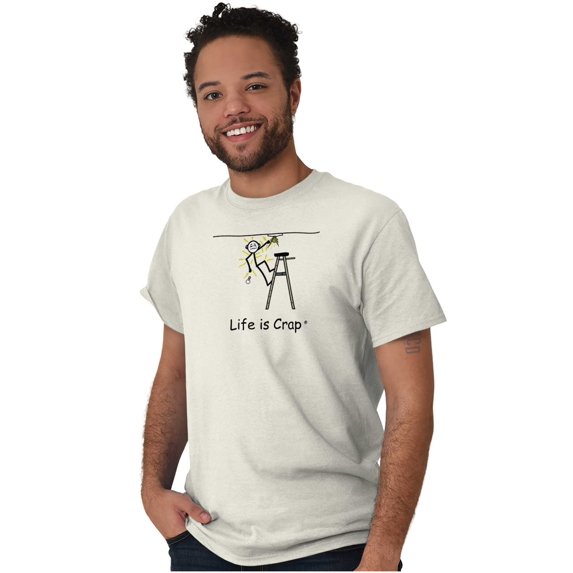 Clumsy Electrocute Electric Install Bulb Mens Graphic T Shirt Tees Brisco Brands