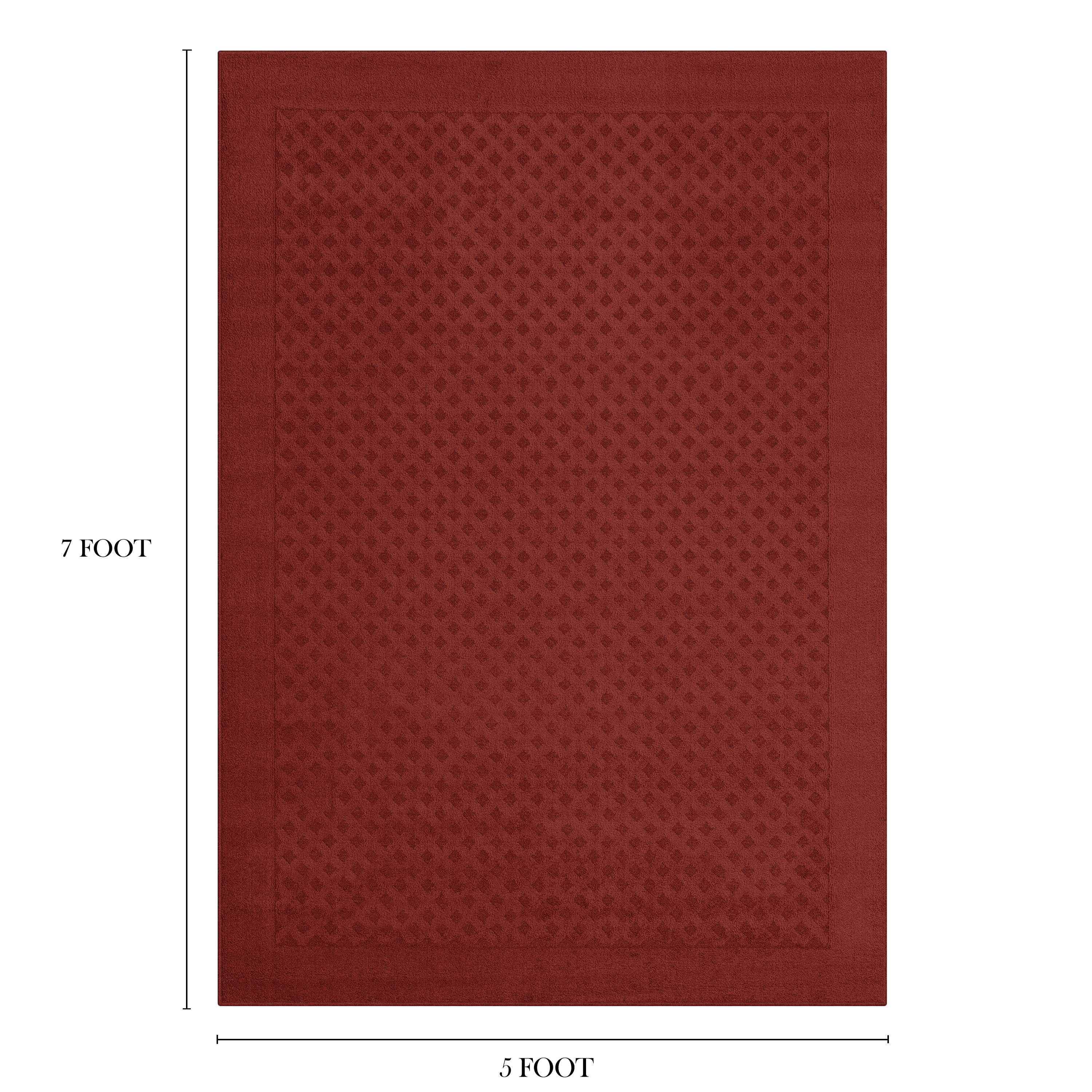 Mainstays Dylan Solid Diamond Olefin Red Indoor Area Rug, 5 ft x 7 ft