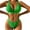 Green, variant on Women 2 Piece Bikini Set Vneck Ruched Cross Back Swimwear Triangle High Cut Cheeky Brazilian Bathing Suit