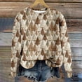 thumbnail image 2 of Zhanying Vêtements de Noël Chandail Doux en Tricot Assorti Chaud Col Rond Rouge pour Femmes Christmas Sweater, 2 of 5