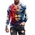 thumbnail image 2 of TIMIFIS T-Shirt en Coton à Manches Longues pour Homme, Chemises Imprimées Graphiques, Hauts - Bluefall, 2 of 5