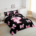 thumbnail image 3 of Castle Fairy 3-Piece Full Size Comforter Set, Monogram Initial And Bow Print, 3 of 8