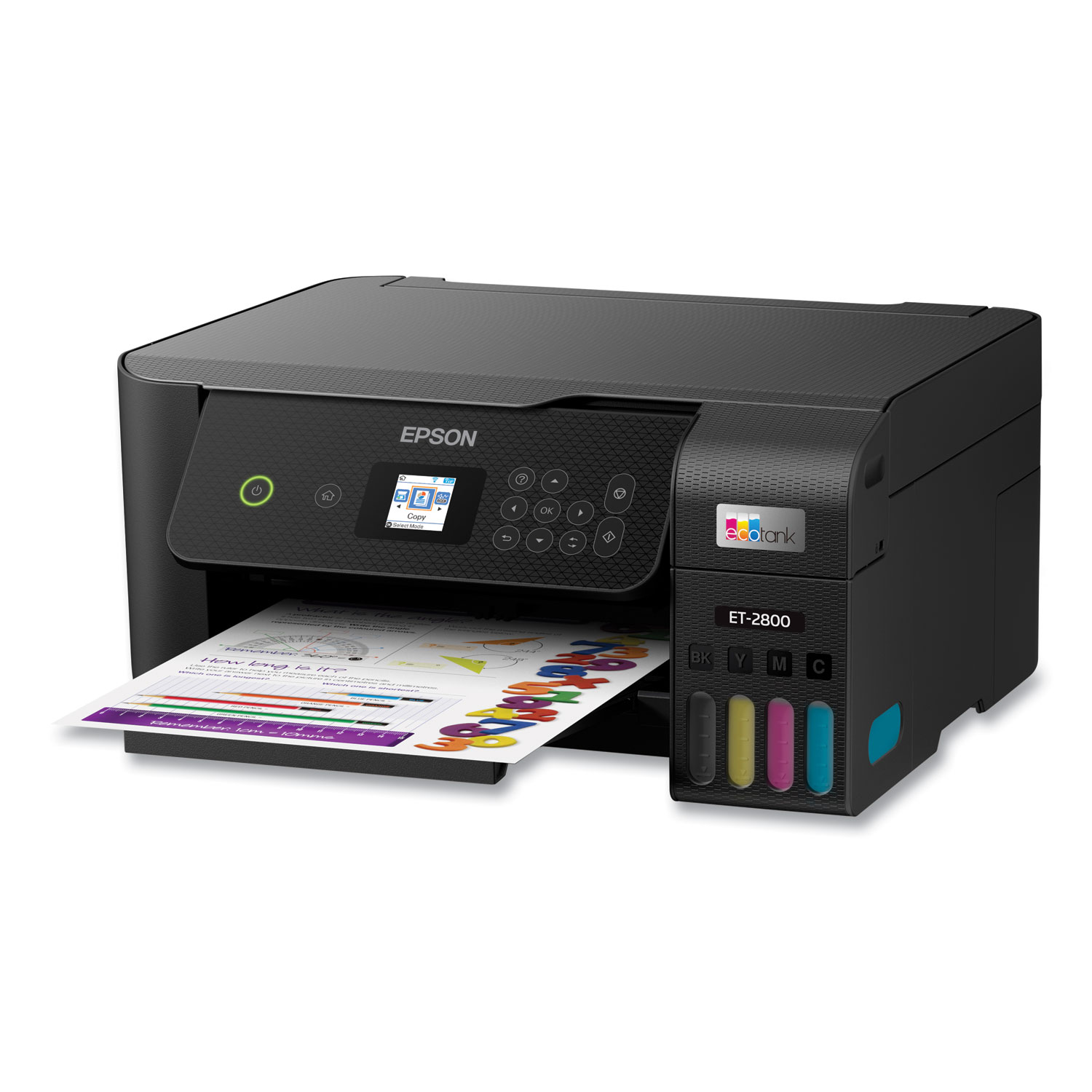Epson EcoTank ET-2800 Wireless Color All-in-One Cartridge-Free Supertank Printer with Scan and Copy ? The Ideal Basic Home Printer - Black