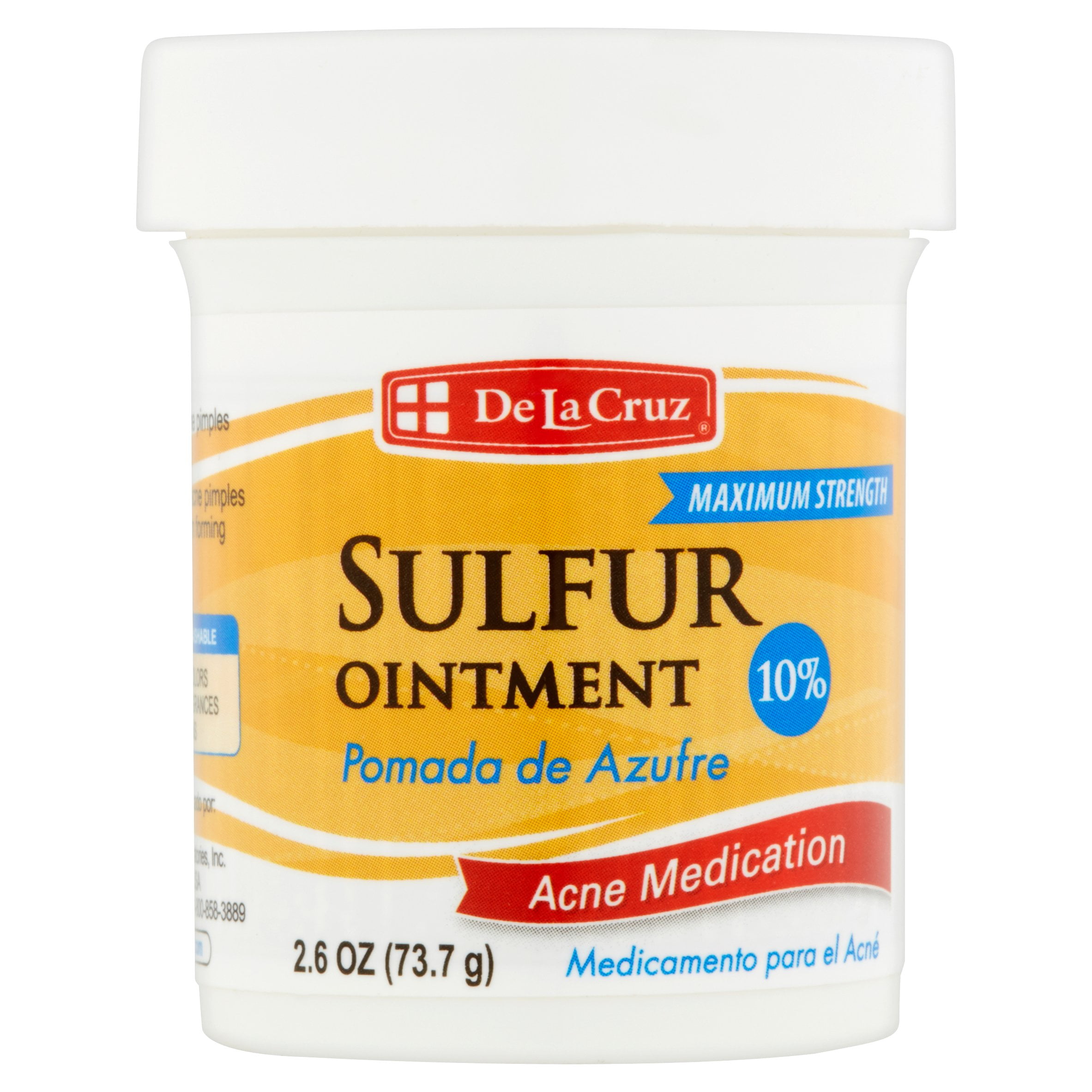 De La Cruz 10 Sulfur Ointment Acne Medication, AllergyTested, No