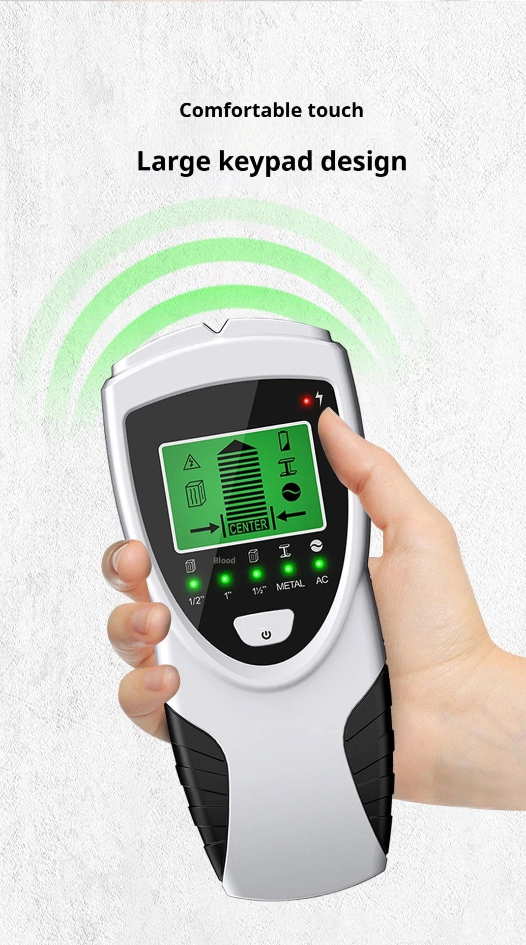 Stud Finder Wall Scanner 5 in 1 Electronic Stud Detector with LCD Display and Audio Alarm Stud Sensor Beam Finders for Wood Metal Studs and AC Wire Detection