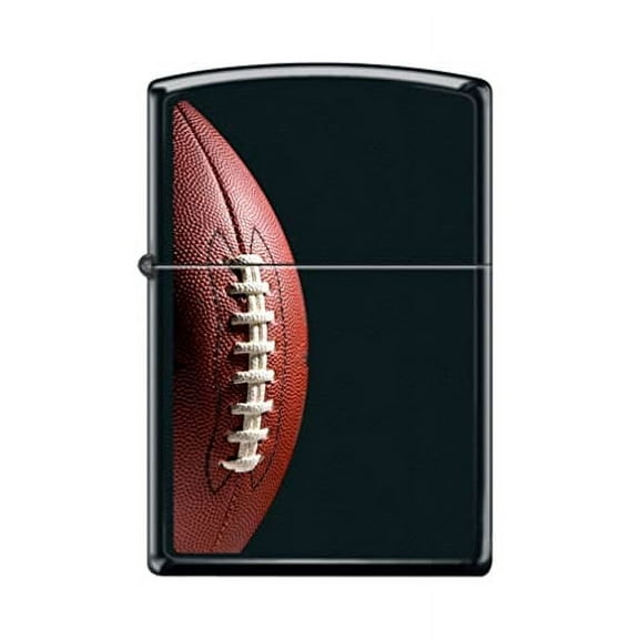 Zippo Lighter - Personalized Custom Message Engraved on Backside for Football Ball Black Matte #Z5226