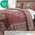 thumbnail image 5 of Superior 3-Pieces High-Durability Reversible Cotton Blend Bedspread Set, Queen, Berry Red, 5 of 8