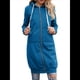 thumbnail image 3 of Sudadera con Capucha y Cremallera para Mujer, Chaqueta Informal de Larga para Otoño, Chaquetas Largas de Otoño con Bolsillos, Túnica Azul XXL, 3 of 9