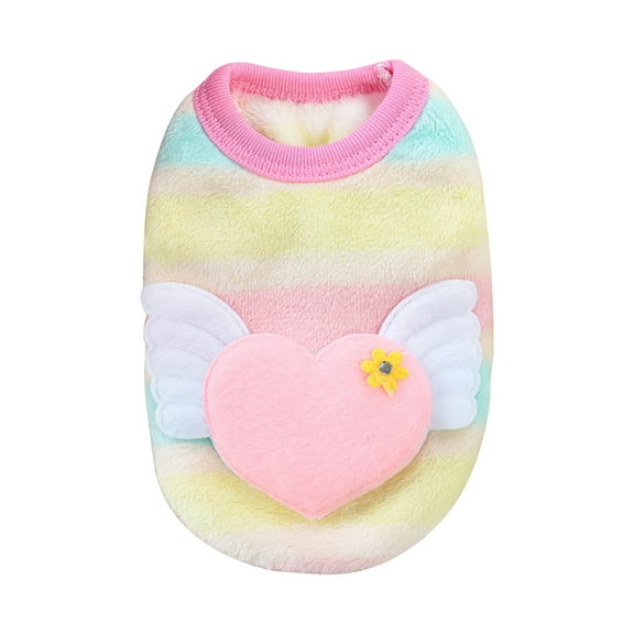 yuehao pet supplies pet clothes autumn and winter dog clothes striped home clothes multicolour