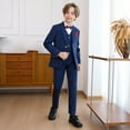 thumbnail image 3 of Eltusu Boys Outfit Sets, Long Sleeve Straight Leg 6 Pieces School Uniform Set Navy Size 11-12 T, 3 of 7