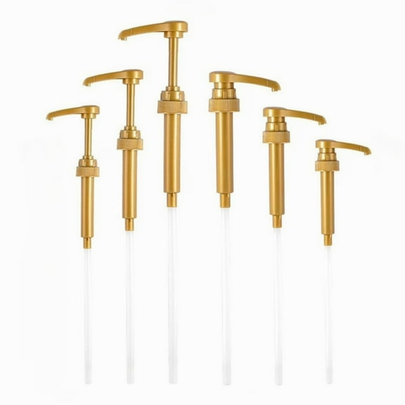 Coffee Syrup Pump 6PCS Syrup Pump Dispenser Fits 28/400 Thread Size 750ml Bottles Syrups/Drinks（Gold）