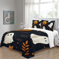 thumbnail image 4 of Bedding Cover Set Cartoon Ghost and Pumpkin Quilt Cover Doona Cover Set Halloween Bedroom Decor, 4 of 4