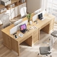 thumbnail image 6 of Vabches 47" Fluted Executive Desk with Power Outlet & File Drawer, Home Office Computer Desk with USB Charging Station, 6 of 7