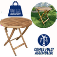 thumbnail image 2 of Round Folding Indoor / Outdoor Patio Bistro Table, Foldable Acacia Wood Furniture, 2 of 9