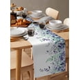 thumbnail image 6 of Eucalyptus Leaves Table Runner Cotton Linen 60 Inch Holiday Dresser Scarves, Purple Green Botanical Vines Floral Tablerunner for Kitchen Coffee Dining Bedroom Dinner Scarf Décor 13''x60'', 6 of 9