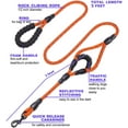 thumbnail image 2 of YIXIGGC Dog Leash,5 FT Heavy Duty Double Handle Dog Leash with Comfortable Padded and Reflective,Rope Dog Leashes for Small,Medium,Large Dogs (Rope-Orange) DYF329-2203, 2 of 6