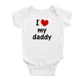 thumbnail image 2 of Twin Baby Clothes I Love My Daddy Mommy Newborn Boys Girls Romper (White, 12-18M), 2 of 5