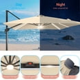 thumbnail image 3 of FLAME&SHADE 11.5*9FT Rectangular Cantilever LED Umbrella For Your Outdoor Space – Solution-Dyed Fabric, Aluminum Frame, and Innovative 360° Rotation System,Sand, 3 of 8