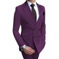thumbnail image 4 of MensDouble-breastedBlazerSuit2PiecesSlimFitWeddingGroomTuxedosPeakLapelFormalPromSuits, 4 of 5