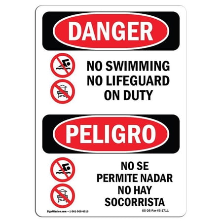 SignMission OS-DS-A-1014-VS-1711 10 x 14 in. OSHA Danger Sign - No ...