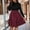 Wine6, variant on Dresses for Women Plus Size Long Sleeve Elegant Patchwork A-Line Wedding Guest Mini Dresses Wine Plus XXL