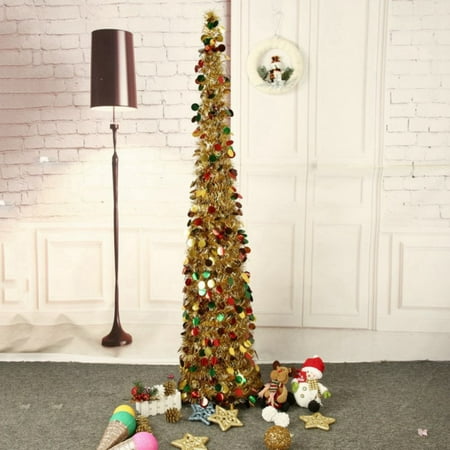Sweetsmile Reflective Metal Sheet Christmas Tree Foldable With Stand Mini Christmas Tree Xmas Ornaments for Home Party Family Decor Clearance Sale ...