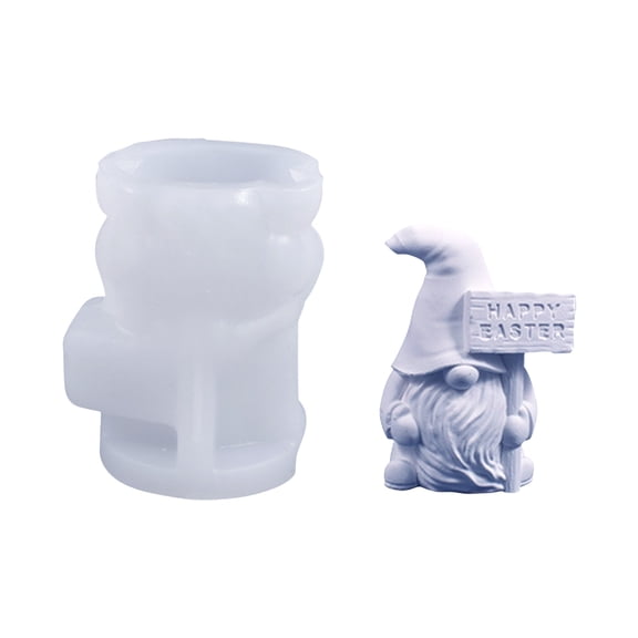 RnemiTe-amo Easter Gnome Candle Molds,Faceless Santa Claus Silicone Candle Molds,Cute Gnome Silicone Mold for Soy Wax Candle, Soap, Plaster, Epoxy Resin, Polymer Clay, Patrick's Day Crafts