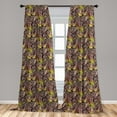 thumbnail image 5 of Ambesonne African Curtains, Striped Animals Drawings, Pair of 28"x63", Green Brown and Dark Khaki, 5 of 5