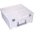 thumbnail image 1 of Super Satchel Double Deep Compartment Box Art Storage with Removable Compartments Smart Closure for Craft Supplies, 1 of 14