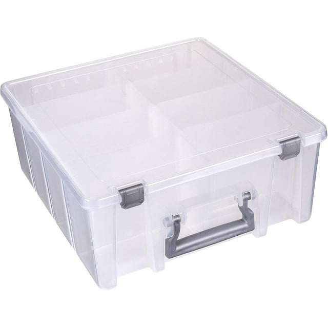 Super Satchel Double Deep Compartment Box Art Storage with Removable Compartments Smart Closure for Craft Supplies