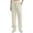 thumbnail image 2 of Crunowin Womens Winter Cozy Fleece Pants, Casual Fall Warm Soft Wide Leg Lounge Pants Beige L, 2 of 6
