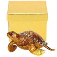 thumbnail image 1 of Tortoise Figurine Electroplated Turtle Jewelry Trinket Storage Box Ornament with Rhinestones, 1 of 5
