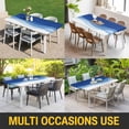 thumbnail image 5 of Ombre Blue Waves Table Cloths for 6 Foot Rectangle Tables, Abstract Art Gradient Modern Patio Waterproof Elastic Fitted Tablecloths, Washable Rectangular Table Cover for Camping, 5 of 8