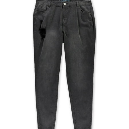 mblm Womens Vintage Distressed Slim Fit Jeans Black 16 Regular