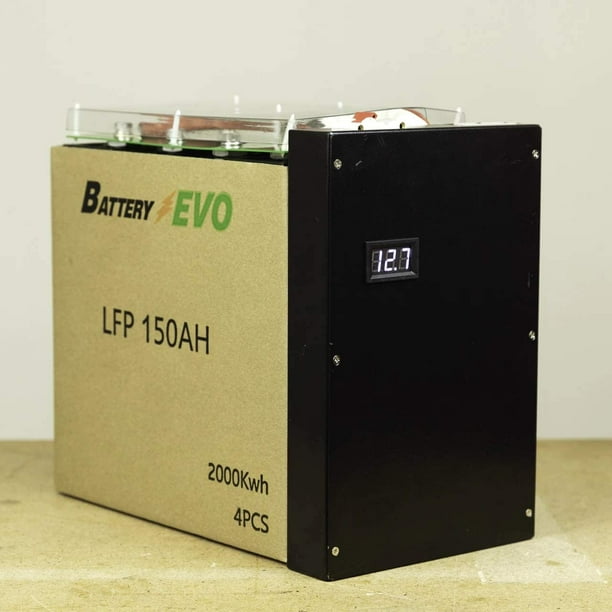 Battery Evo 12V Lithium LiFePO4 150Ah 2 Kwh 135A BMS KIT