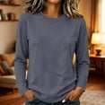 thumbnail image 5 of XuJwPNcy Women Long Sleeve Cotton Tops Soft Crew Neck Basic Tees Fall Fashion Regular Fit T Shirts(Dark Gray,XX-Large), 5 of 7
