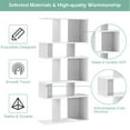 thumbnail image 6 of Gymax 2 PCS 5 Cubes Ladder Shelf Freestanding Bookshelf Display Rack Bookcase White, 6 of 10