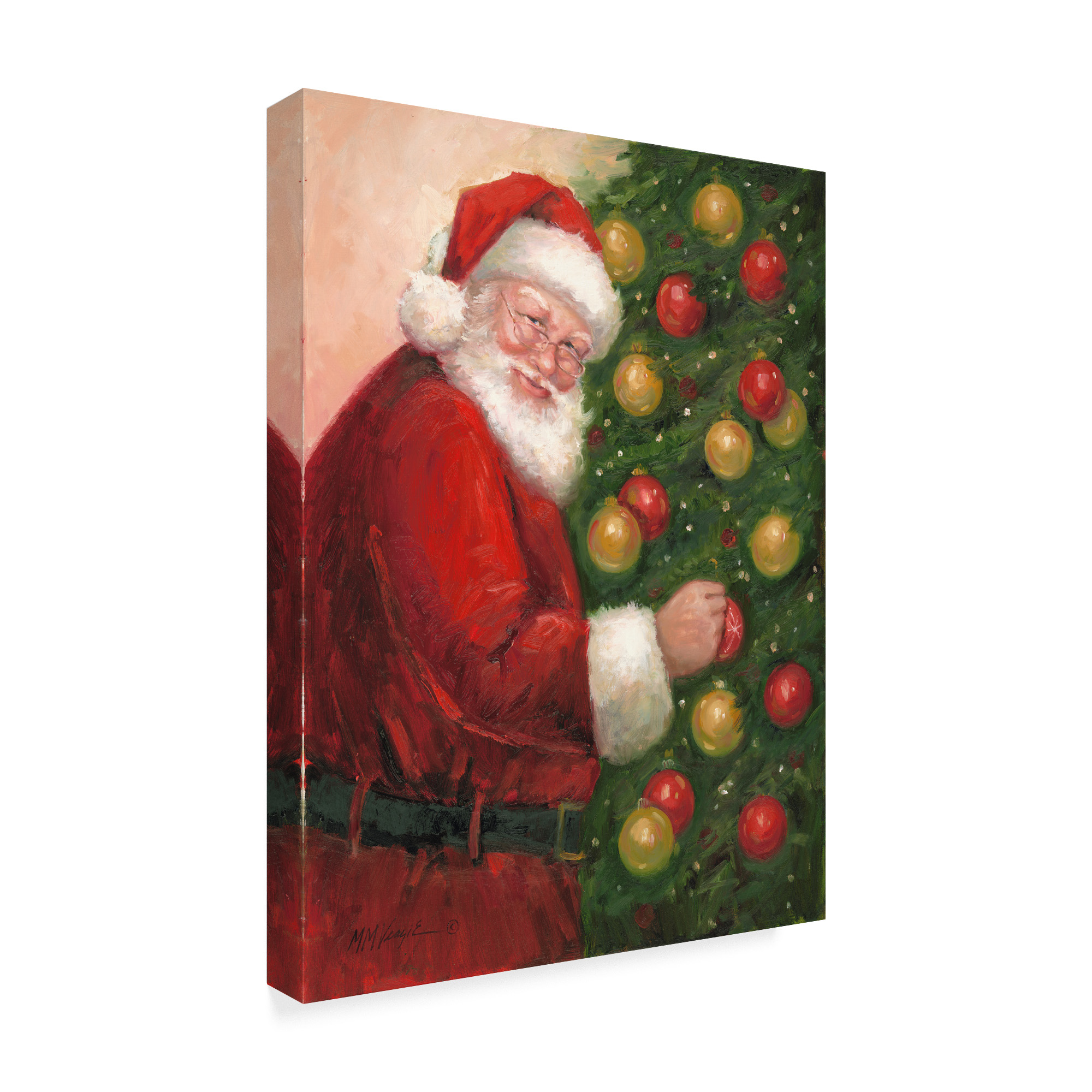 Trademark Fine Art 'Santa With Ornaments' Canvas Art by Mary Miller Veazie