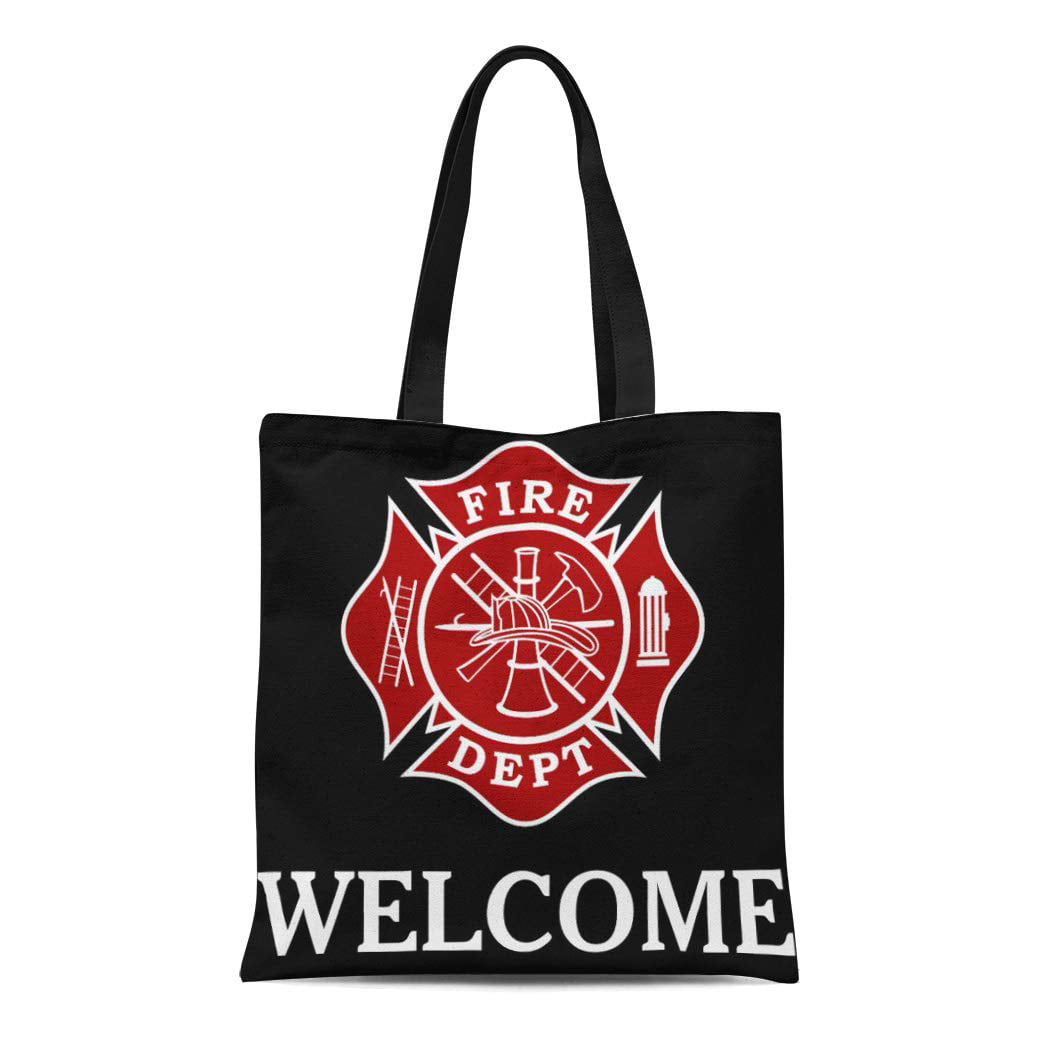 12 Pieces Totes Novelty Backpacks Birthday Fun Express Apparel Accessories Firefighter Drawstring Backpack for Birthday 