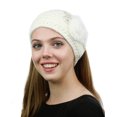 thumbnail image 2 of NYFASHION101 Hand Knitted Furry Flowers Winter Headband Headwrap - NAG324Y, White, 2 of 4