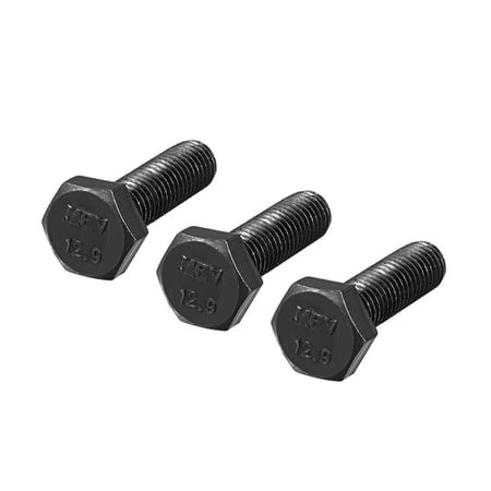 

M10x35mm Hex Bolts Left Hand Grade 12.9 Carbon Steel Black 3 Pack