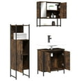 thumbnail image 2 of vidaXL 3 Piece Bathroom Furniture Set Smoked Oak Engineered Wood, 2 of 5