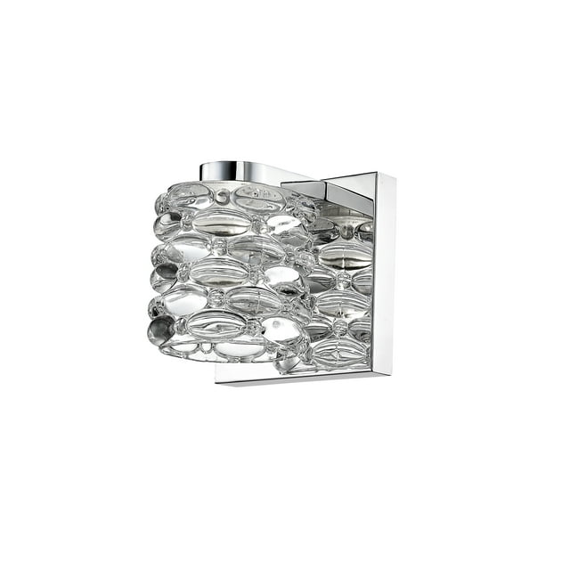 Dawson 1 Light Wall Sconce in Chrome with Clear Shade
