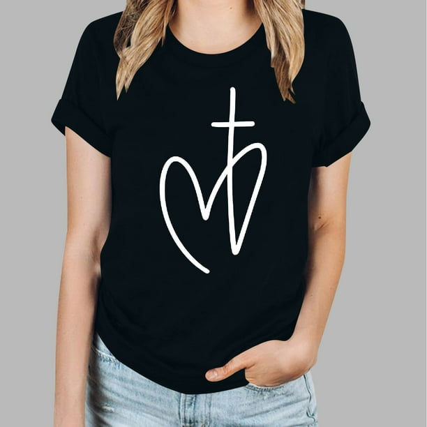 Fiudx Liquidación de Ahorros de Verano Tops con Estampado de Moda para Mujer, Blusa de Manga Corta con Cuello Redondo, Camisetas
