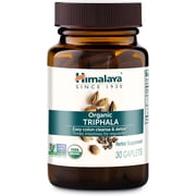 Himalaya Organic Triphala Herbal Supplement Supports Regularity, Occasional Bloating, 30 Plant-Based Caplets