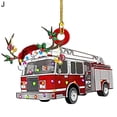 thumbnail image 2 of Christmas Pendant Cartoon Vehicles Design Weather Proof Wooden Hanging Cars Pendant for Fireplace, 2 of 9