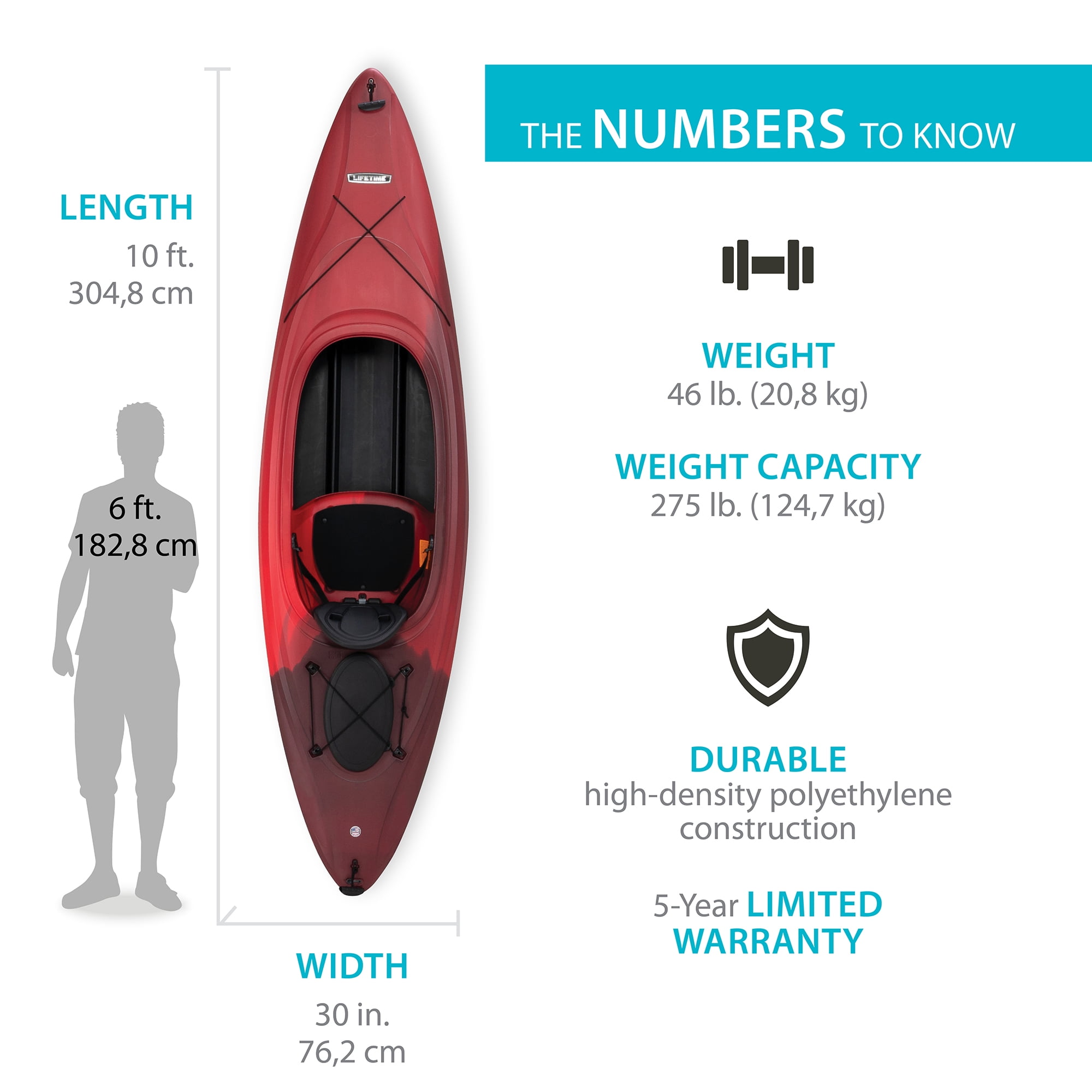 Lifetime Cruze 10 ft Sit-Inside Kayak, Volcano Fusion (90961)
