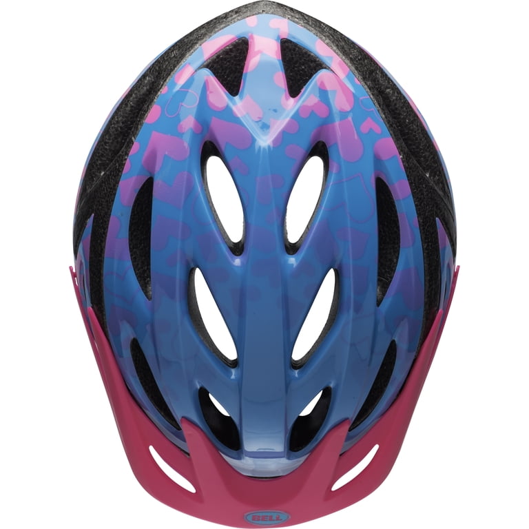 bell banter traveler youth helmet 8 blue pink Bell Axle Bike Helmet, Blue/Pink/Vivid Hearts, Child 5+ (50-56cm)