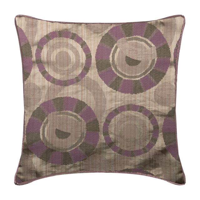 Cushion Cover, Decorative Purple 18"x18" (45x45 cm) Throw Pillows For Couch, Jacquard Silk Abstract Cushion Cover, Abstract Pattern Contemporary Style - Purple Wheels